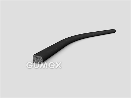"D" mikroporöses Profil, 6x8/R3mm, 2 Ströme, Dichte 500kg/m3, EPDM, -30°C/+80°C, schwarz, 